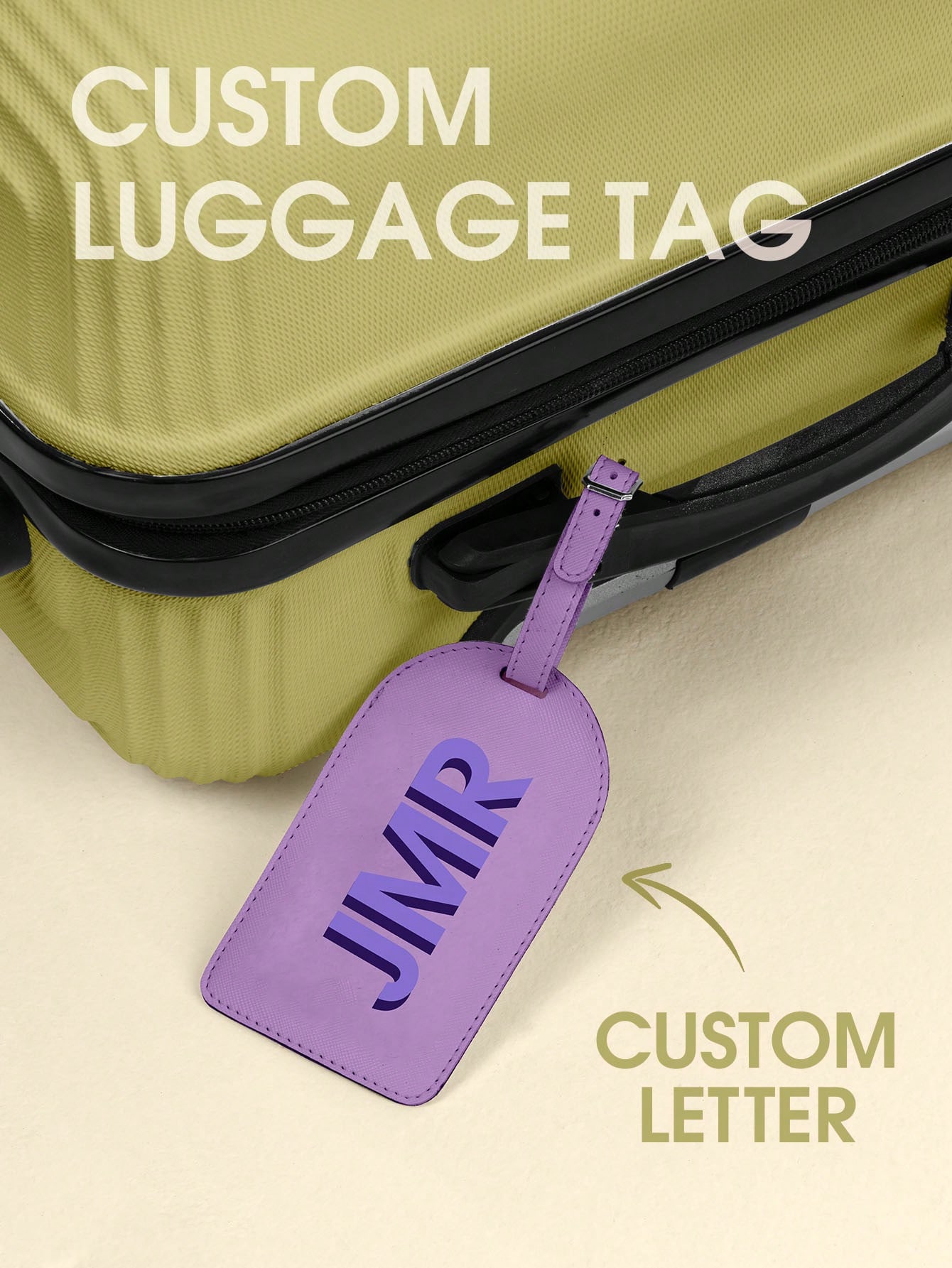 Luggage Tag Leather - Etichetta per Bagagli Personalizzata con Iniziale,