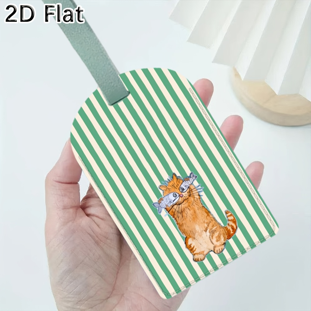 Luggage Tag Leather - Etichetta per Bagagli con Gatto Carino