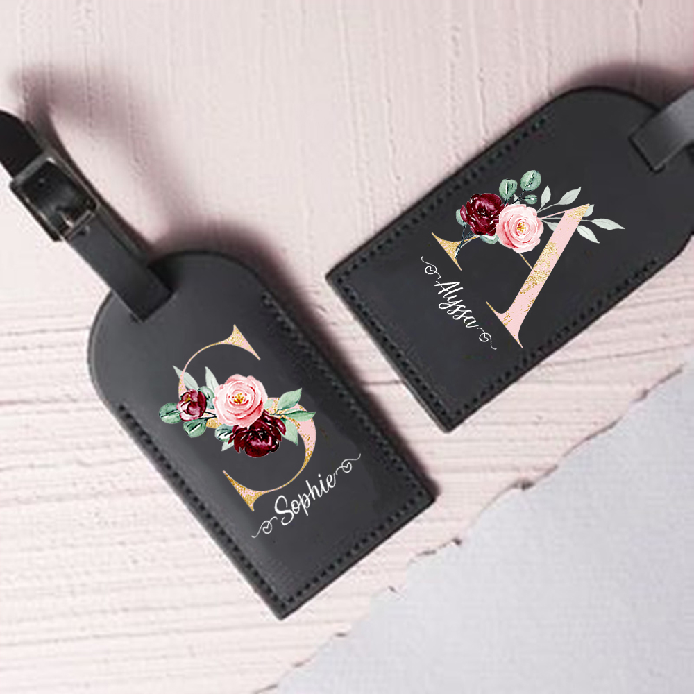 Luggage Tag Leather - Lettera personalizzata con nome Etichetta per