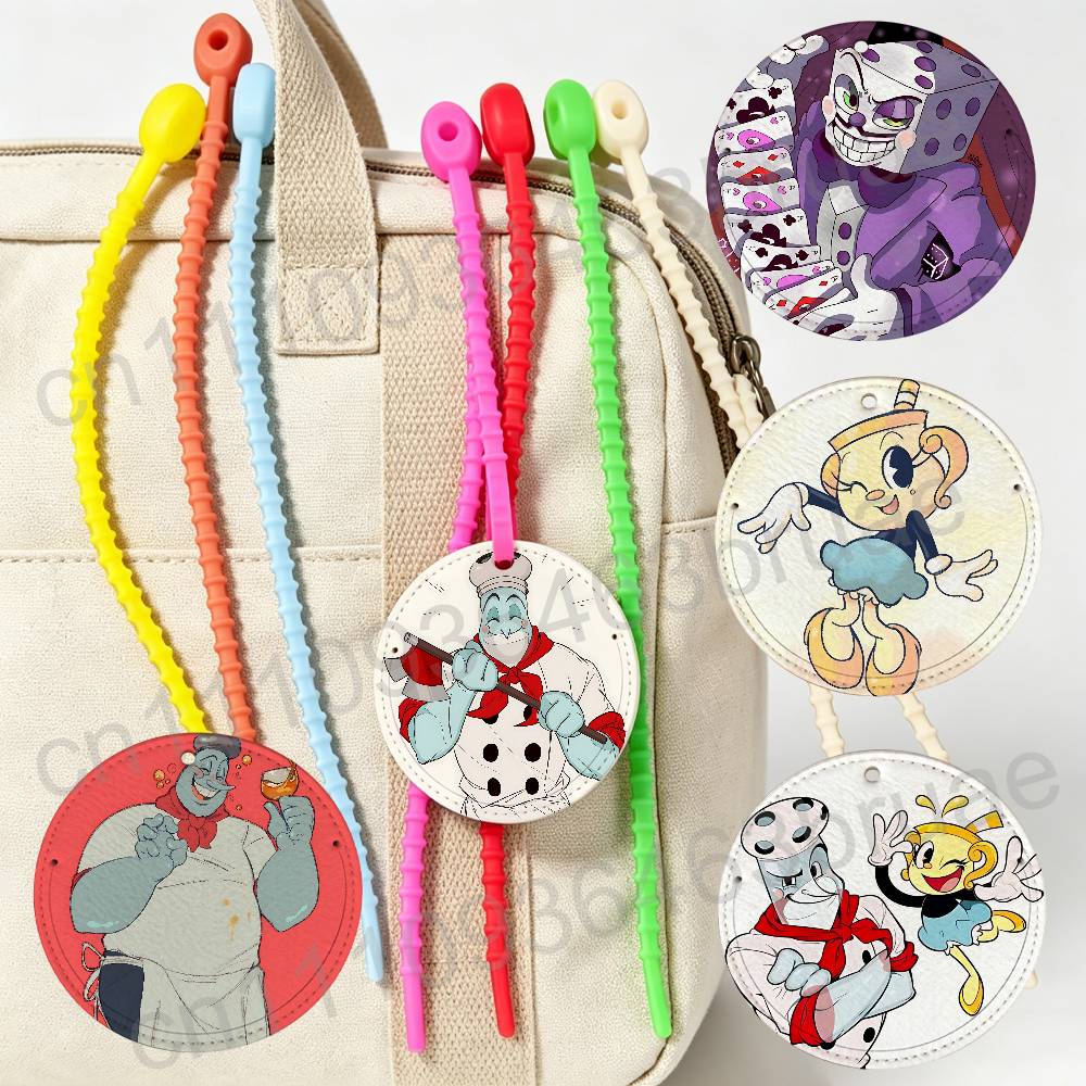 Luggage Tag Leather - Etichetta per bagagli antifurto Cuphead, ciondolo