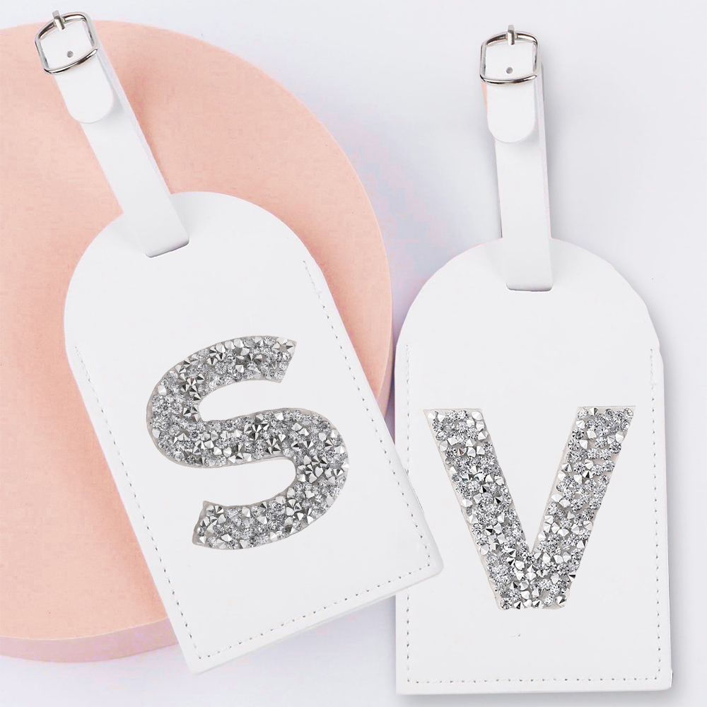 Luggage Tag Leather - AZ Strass Monogramma Etichetta per bagagli