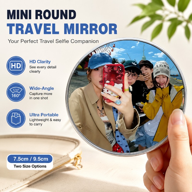 Travel Video Accessories - Specchio Convesso Portatile Rotondo, Accessorio per