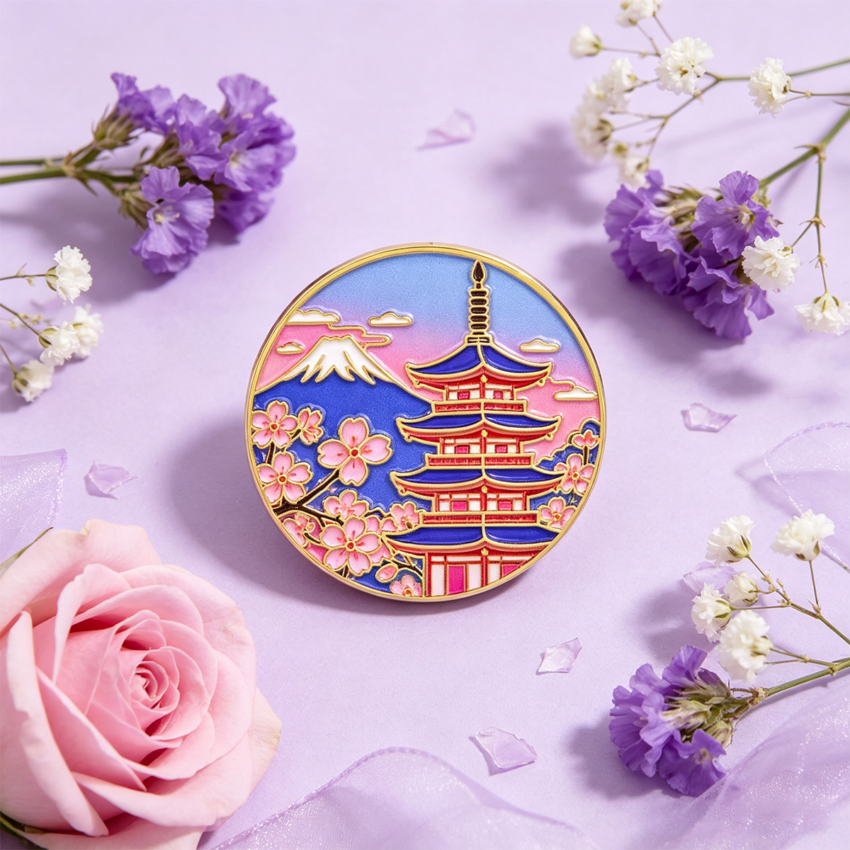 Spilla smaltata con fiori di c - Travel Accessories Jewelry recensione e prezzo
