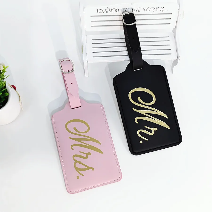 2 pz/set Mr Mrs coppie etichet - Luggage Tag Leather recensione e prezzo