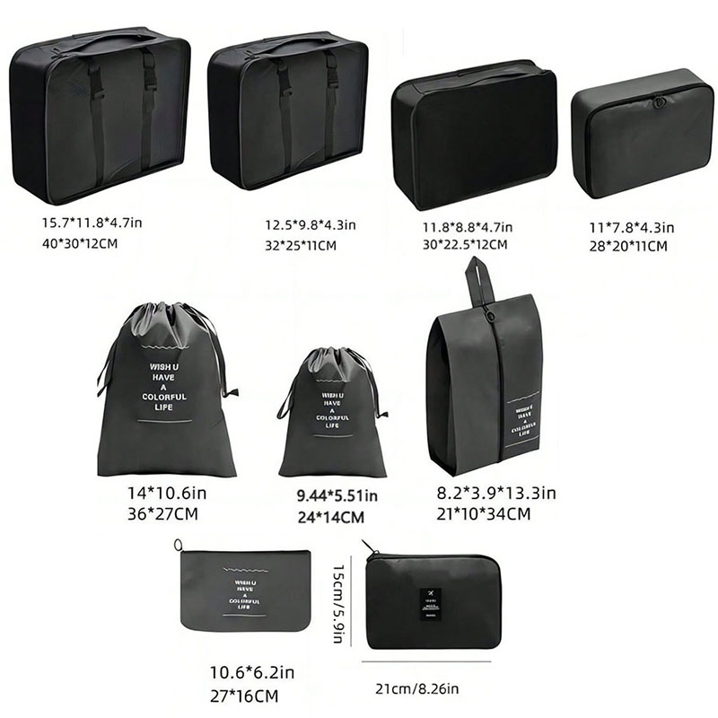 9 pezzi borse organizer da via - Travel Accessories Packing Cubes recensione e prezzo